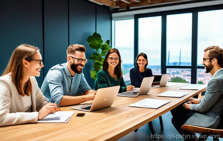 B Corp 기업의 브랜드 가치 증대 전략 - **Prompt 1: Collaborative B-Corp Innovation**
A diverse group of 6-8 professionals, a mix of men...